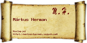 Márkus Herman névjegykártya